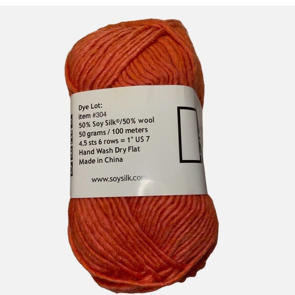 SWTC Karaoke Yarn 50% Soy Silk 50% Wool Worsted 304 Orange Peach Southwest - Picture 5 of 7